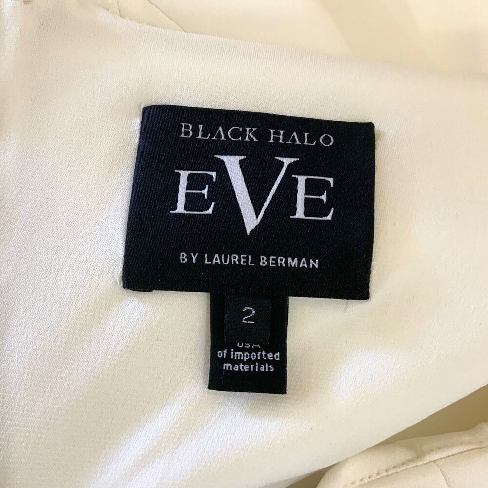 Black Halo Eve Anderson Mini Off Shoulder Cocktail Sheath Dress White Women's 2 - Picture 5 of 7